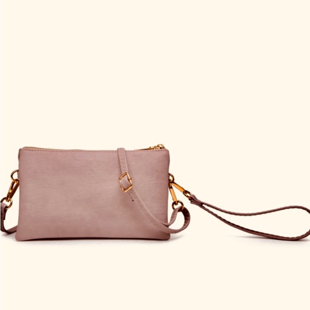 JEN & CO. Riley Crossbody Bag /Wallet Clutch in Dusty Rose